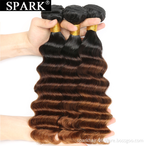 SPARK Deep Wave brazilian hair bundles, brazilian hair, virgin mink brazilian hair bundles